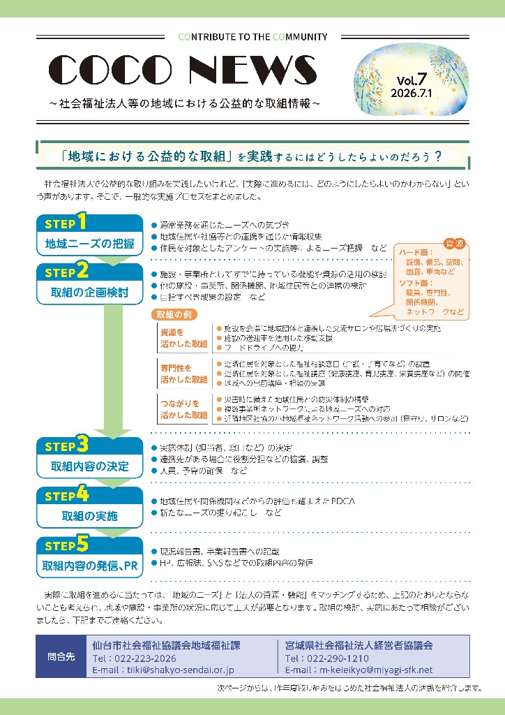 COCO NEWS Vol.7 表紙